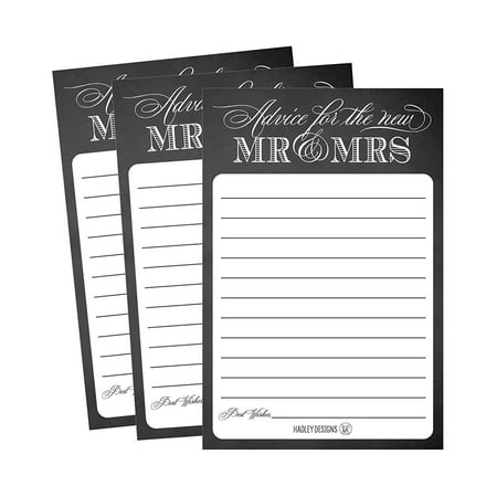 50 4x6 Rustic Chalk Wedding Advice & Well Wishes For The Bride and Groom Cards, Reception Wishing Guest Book Alternative, Bridal Shower Games Note Card Marriage Advice Bride To Be, Best For Mr &