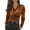 Coffee, variant on Women's French Luxury V-Neck Slim Fit Elegant Versatile Blouse, Size S-2XL