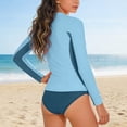thumbnail image 5 of Bainana Girls Swimsuit Kids 2 Pieces Tankini Swimwear Color Block Rash Guard Shirt And Bikini Bottom Beach Wear For And Youths 11-12 Years Sky Blue, 5 of 5