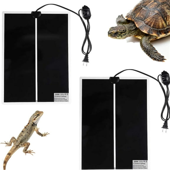 Adjustable Temperature Reptile Heat Pad, 110V 20W Non-Adhesive Under Tank Heater for Snakes, Lizards, Turtles, and Amphibians,2 Packs