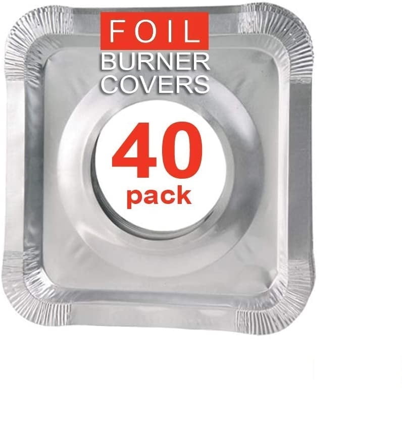Stove Burner Covers 20/30 Pieces Aluminum Foil Square Gas Stove Burner Covers Disposable Thicker Bib Liners Covers for Gas Top 