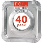 Aluminum Foil Square Stove Burner Covers - Disposable Bib Liners for Kitchen Gas Range 8.5 x 8.5 x .5 Inch