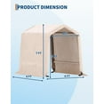 thumbnail image 5 of Kicctian 6x6 ft Outdoor Portable Carport, 220G PE Tarp with Roll-Up Zipper Door & Vent, Car Tent Outdoor Shelter for Motorcycle, Bike, Firewood, Garden Tools, Khaki, 5 of 7