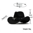 thumbnail image 6 of West cowboy hat Chapeu black wool man Wome hat Hombre Jazz hat Cowgirl large hat for men sombreros 56-58Cm, 6 of 7