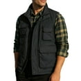 thumbnail image 2 of SYMOID Mens Warm Fleece Lined Utility Vest - Black, Stand-Up Collar, Multiple Zipper/Flap Pockets, Durable Polyester, M to XXXXXL for Fall/Winter Outdoor & Work,Size 3XL, 2 of 9