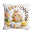 thumbnail image 2 of QuanTara Embroidered Easter 'Good Things' Pillow Cover 18x18in, Soft Short Lint Decorative Throw Pillow Case for Sofa, Bed, Living Room, 2 of 6