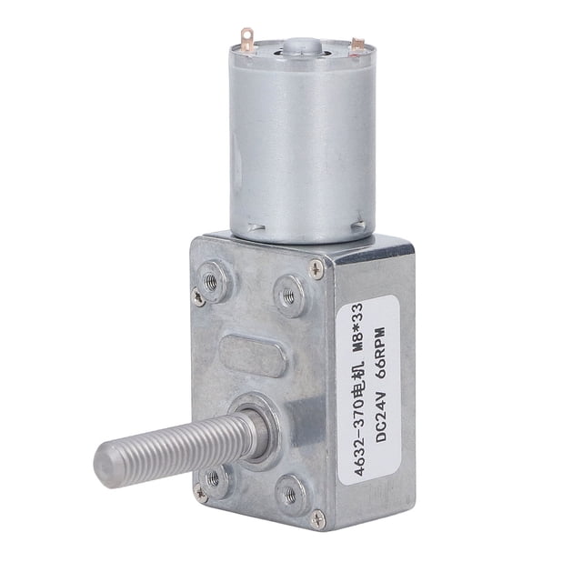 Moteur d'Engrenage DC 24V 66RPM Vitesse de Réduction Auto Verrouillage M8x33mm Arbre Filetage Motoréducteur