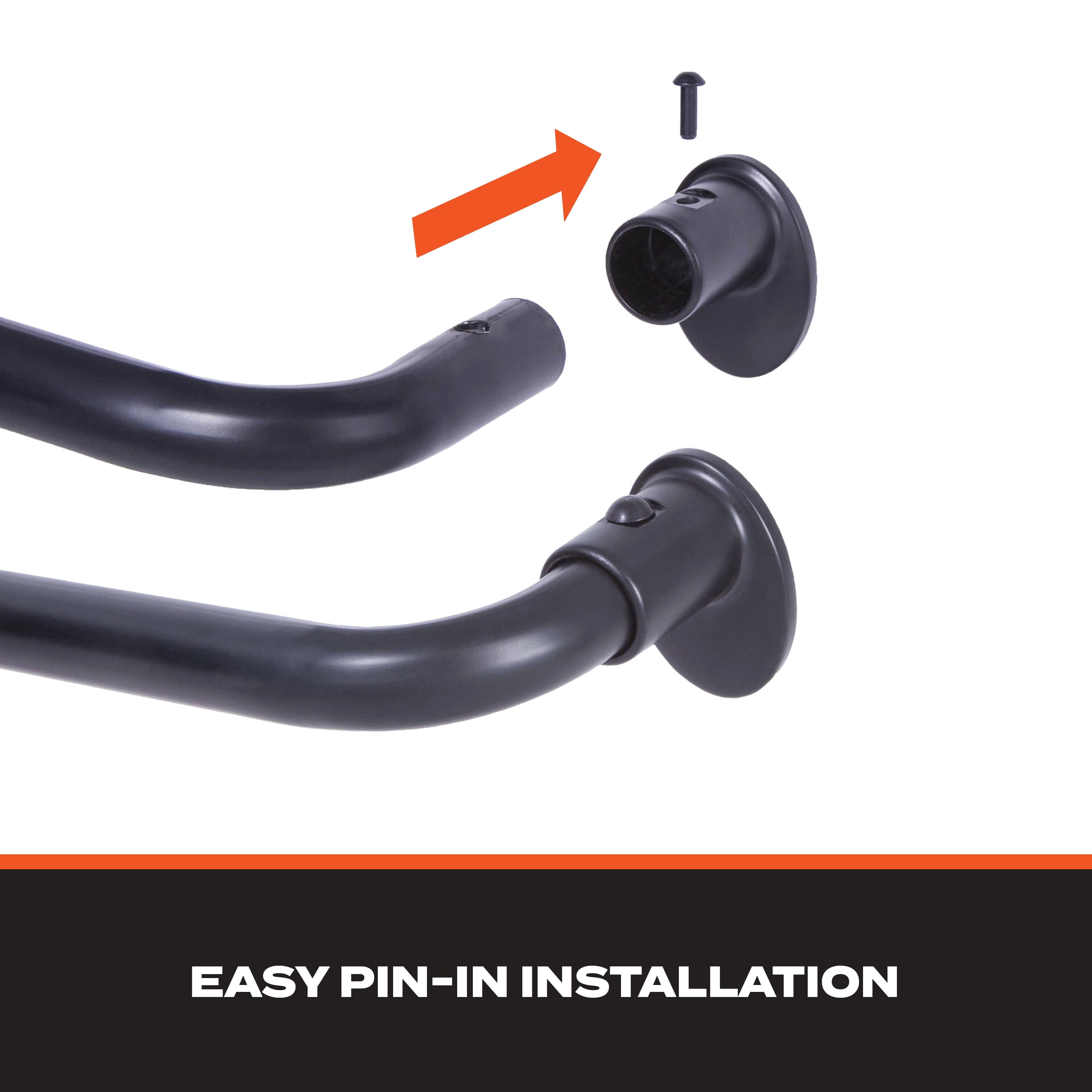 Sun Zero 5/8" Wrap Around Blackout Curtain Rod, 28-48”, Black