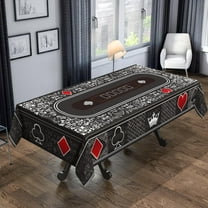 Cheerland Casino Tablecloth Poker Playmat Playing Cards Decorations Poker Night Table Mat Las Vegas Game Night Supplies
