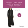 thumbnail image 2 of MeMoi Women's Cotton Blend French Terry Zippered Lounger Gown Set - Womens - Female (XL, Black), 2 of 7