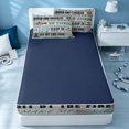 thumbnail image 4 of Erosebridal Retro Lake House Zipper Twin Comforter Sets with Fitted Sheet and 2 Pillowcases, Rustic Old Barn Door Zipper Bedding Set, Navy Reversible, 4 of 7