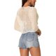 thumbnail image 3 of SUÉTER PULLOVER DE PUNTO LIGERO HOLLOW OUT DE MUJERES INSPIRADORAS CHIC V CUELLO ATAR EL NUDO M BLANCO, 3 of 6