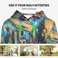 thumbnail image 4 of Lsque Whimsical Cats Night Cafe Pattern Casual Women's Hoodie,Hooded Sweatshirt with Kangaroo Pocket,Pullover Hoodie with Eye-catching Drawstrings-Small, 4 of 7