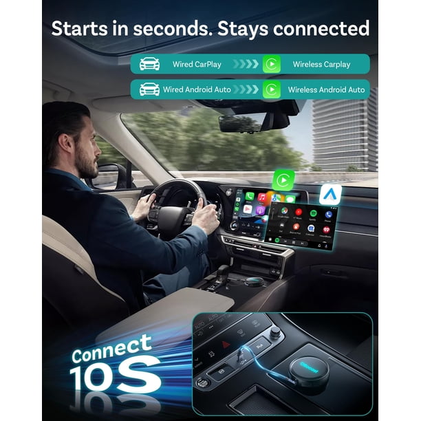 Ottocast P3 Pro AI Box with Bluetooth Remote, CarPlay TV Box for