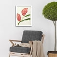 thumbnail image 2 of Pink Laceleaf Tropical Leaf Anthurium Botanical Art Print Framed Poster Wall Decor 12x16 inch, 2 of 5