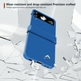 thumbnail image 4 of for Samsung Galaxy Z Flip 4 Case with Hinge Protection, Carbon Fiber Texture Slim Shockproof Durable Anti-Scratch Hard PC Protective Phone Cover Case for Samsung Galaxy Z Flip 4, Blue, 4 of 6