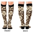thumbnail image 4 of FORMRS Womens Knee High Socks Casual Long Thick Travel Daily Wear, 1 Pair, Brown Floral, 4 of 6