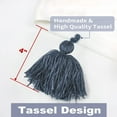 thumbnail image 4 of DriftAway Boho Velvet Handmade Tassel Curtain Room Darkening Thermal Insulated Window Curtain Rod Pocket 2 Panels 84"L x 50"W Ivory Peacock Blue, 4 of 6