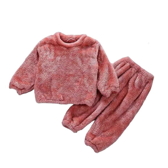 MEZZALL Winter Flannel Shirts Pants Kids Boys Girls Cozy Leisure Two Piece Outfit Sets With Long Sleeve Tops And Pants Soft Thermal Sleep Toddler Children Daily Wear Fashionable Clothes Sets