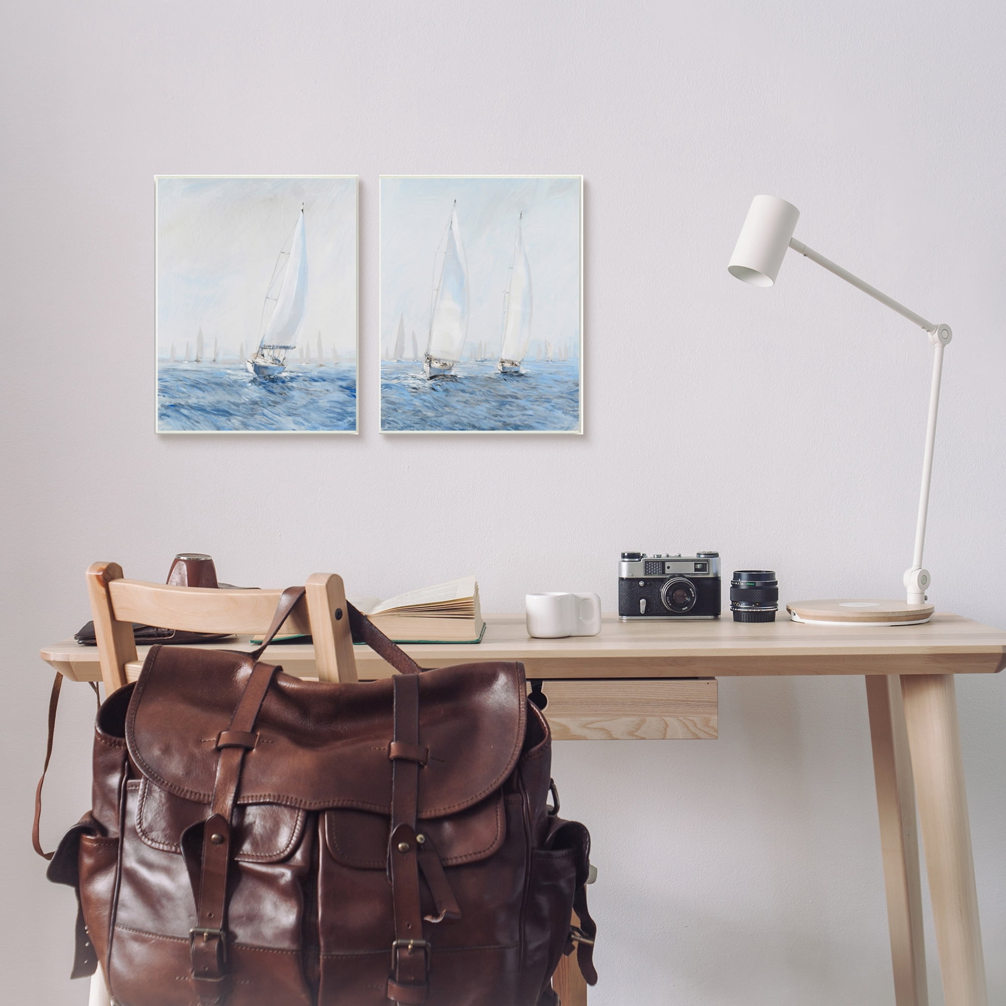 Stupell Industries Serene Sailboats Floating Cloudy Sea Sky Painting, 10 x 15, Design by Tim OToole