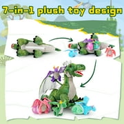 MaoGoLan 7 Pcs Dragon Plush 21.6'' Large Stuffed Mommy Dragon with 4 Babies and 2 Eggs Stuffed Dragon Toys