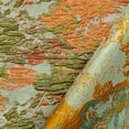 thumbnail image 2 of Abstract Plain Woven Crinkle Metallic Brocade Polyester Jacquard 57" Fabric By The Yard - Olive / Orange (1 Yard), 2 of 3