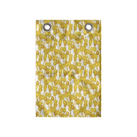 Floral Hanging Pocket Organizer, Hand Drawn Creative Flowers Herbs Blooming Spring Scene, Printed Polyester Storage Bag with Pockets, 14" x 20", Mustard Earth Yellow