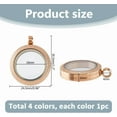 thumbnail image 2 of 4Pcs Memory Locket Charms 4 Colors Stainless Steel Locket Pendants Matte Round Picture Photo Charms Pendant for DIY Bouquet Decoration Key Chain Necklace Jewelry Making, 2 of 6