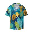 thumbnail image 5 of PAYOHTO Cool Leaves Mens Hawaiian Casual Short-sleeved Shirt Tropical Summer Beach Button Down Shirts, 5 of 7