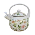 thumbnail image 3 of Hervidor de agua esmaltado con asa, calentador de agua y leche, hervidor de agua con silbido, olla de esmalte floral para oficina, hogar, café y, 3 of 8