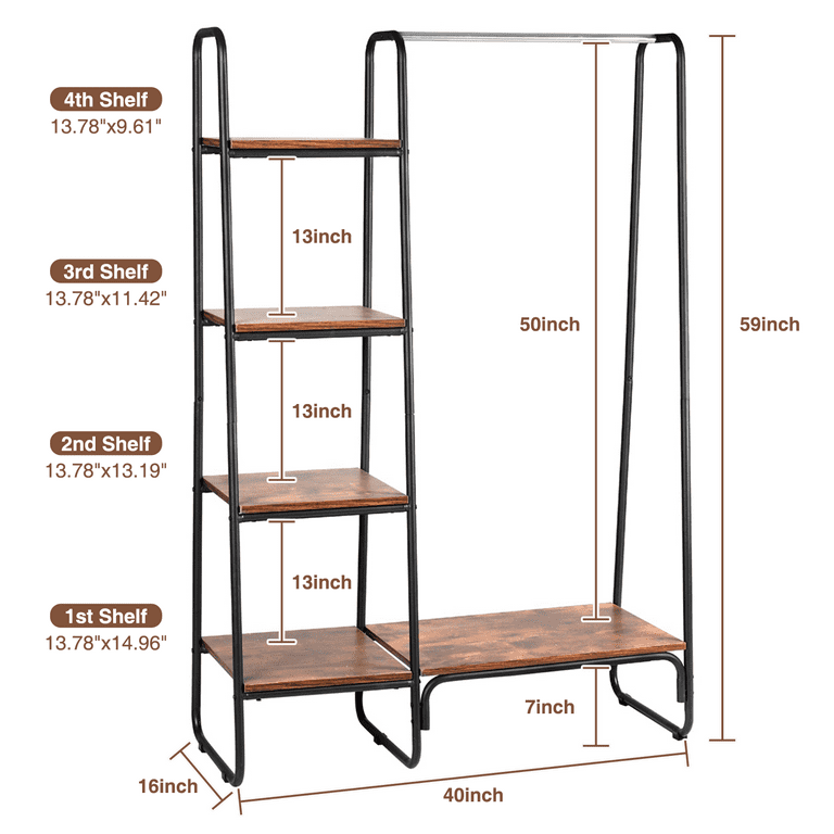 Industrial Style Cabinet Hanging Storage 4 Tier Drawers Metal Wall