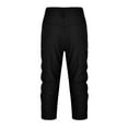 thumbnail image 4 of nochalofo Black Womens Pants, Casual Cropped Pants Rrousers Harem Pocket Beam Loose Women's Shorts Foot Pants Pants, 4 of 4