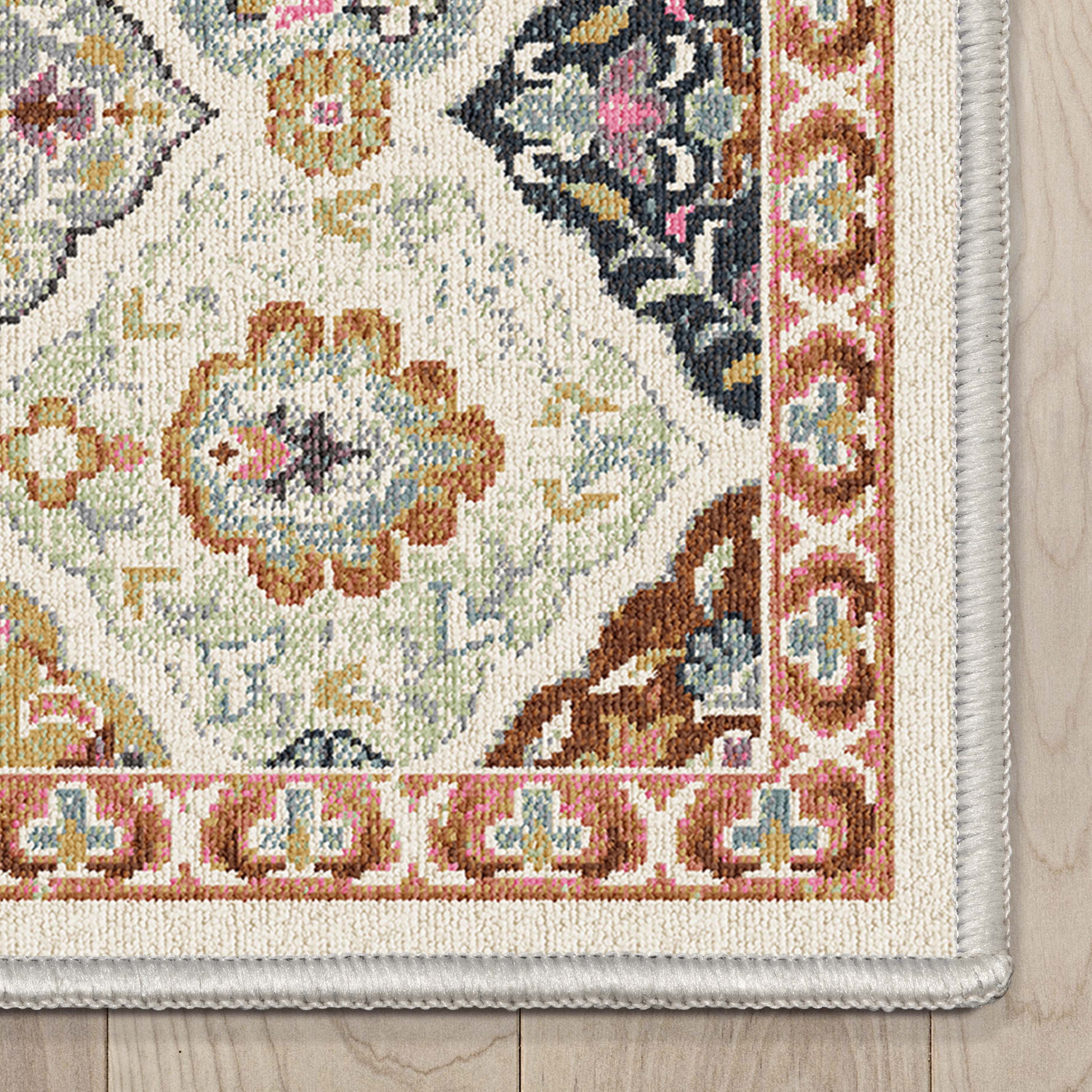 Well Woven Apollo Maeve Vintage Bohemian Geometric Multi Flat Pile Easy to Clean 5'3" x 7'3" Area Rug for Living Room Dining Room Bedroom and Kitchen
