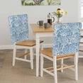 thumbnail image 5 of Blue Coral Coastal Chair Back Covers, Removable Chair Covers for Dining Chairs Set of 4, Washable Chairs Slipcovers Back Seat Protector for Wedding Party 19"x20", 5 of 9