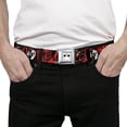 thumbnail image 3 of Warner Bros. Horror Movies Belt, Seatbelt Buckle Belt, Friday the 13th Jason Mask Axe Blood Splatter Black Red, 34 to 52 Inches, 3 of 9