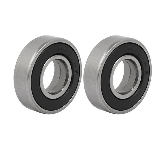 Machine 6001-2RS Sealing Rubber Groove Ball Wheel Bearing 28mm x 12mm x 8mm 2pcs