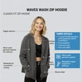 thumbnail image 5 of Independent Trading Co Women's Wave Wash Full-Zip Hooded Sweatshirt 52/48 Cotton/Polyester Winter Fleece Jackets (Misty Blue, S), 5 of 9
