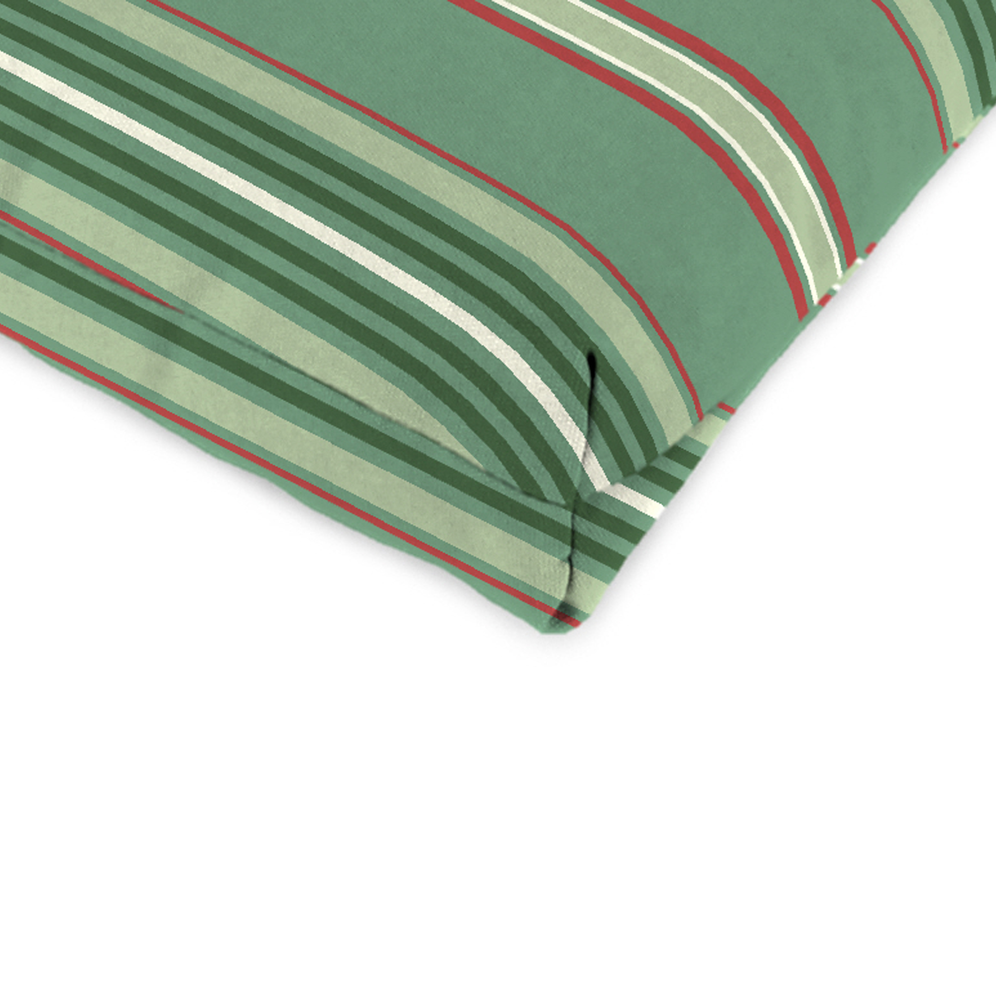 Jordan Manufacturing 43" x 21" Juanita Almond Green Stripe Rectangular Outdoor Chair Cushion with Ties and Hanger Loop