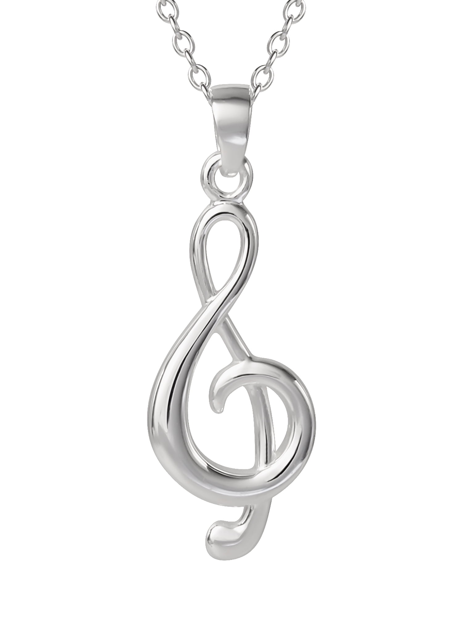Hallmark Jewelry Sterling Silver Treble Clef Pendant Necklace, 18 Chain