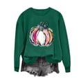thumbnail image 4 of Hurxie Women's Pastel Pumpkin Halloween Crewneck Sweatshirt Soft Aesthetic Fall Top, 4 of 6