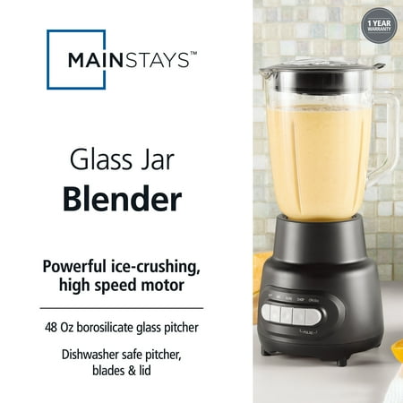 Mainstays Glass Jar 5 Speed Blender with 6-Cup Jar (48Oz) Capacity,New