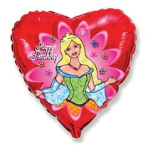 18 inch Birthday Princess Heart Foil Mylar Balloon - Party Supplies Decorations