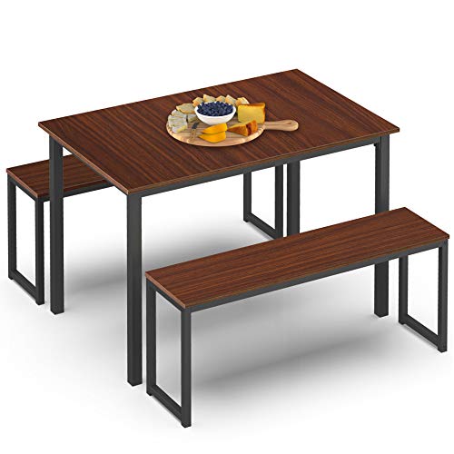 HOMURY 3 Piece Dining Table Set Breakfast Nook Dining Table with Two ...