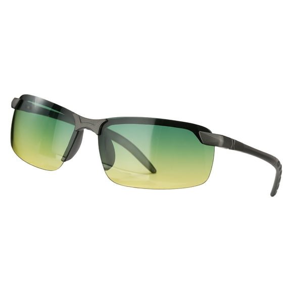 Sport Sunglasses Cycling Polarized Sun Glasses for Men Women Mountain Bike Driving Fishing Running, Gun Gray/Yellow Green