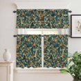 thumbnail image 6 of Sea Turtle Curtain Valances Set Starfish Coral Seagrass Blue Nautical Ocean Kitchen Curtains 24&nbsp;inch Length Rod Pocket Valance and Tiers 3 Piece Set Small Bedroom Bathroom Laundry Decor, 6 of 9