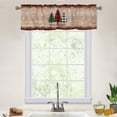 thumbnail image 2 of Fashnice Rod Pocket Kitchen Valance Christmas Cafe Tier Bathroom Scarf Xmas Short Window Curtain Thermal Insulated Half Window Drapes Style-G 2pc-Tier Curtain: W:42''x H:54'', 2 of 6
