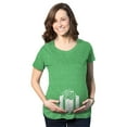 thumbnail image 1 of T-shirts Amusants de Maternité avec Ventre Présent, Annonce de Grossesse de Noël, T-Shirt (Vert Chiné) - 3TG, 1 of 2