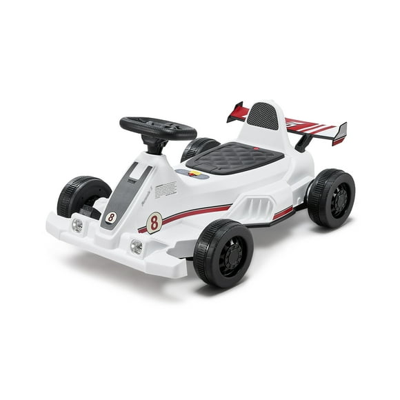VEVOR Electric Go Kart 6V Drift Go Cart for Kids Ages 2+ Strong Motor White
