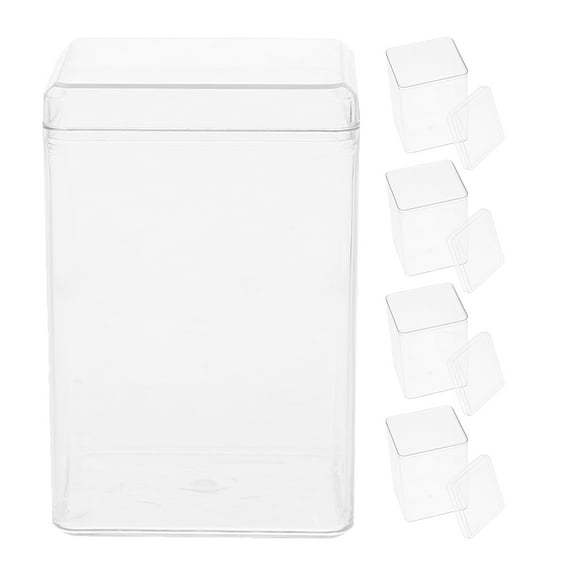 WHAMVOX 5Pcs Mini Doll Display Boxes Mini Figure Display Case Mini Storage Box Cabinet Doll Display Cases