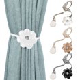 thumbnail image 1 of Dengjunhu Magnetic Curtain Tiebacks, 2Pcs Window Curtain Decorative Clip, Vintage Drapery Holdbacks Flower Curtain Buckle for Home Office Artistic Decor, 1 of 7